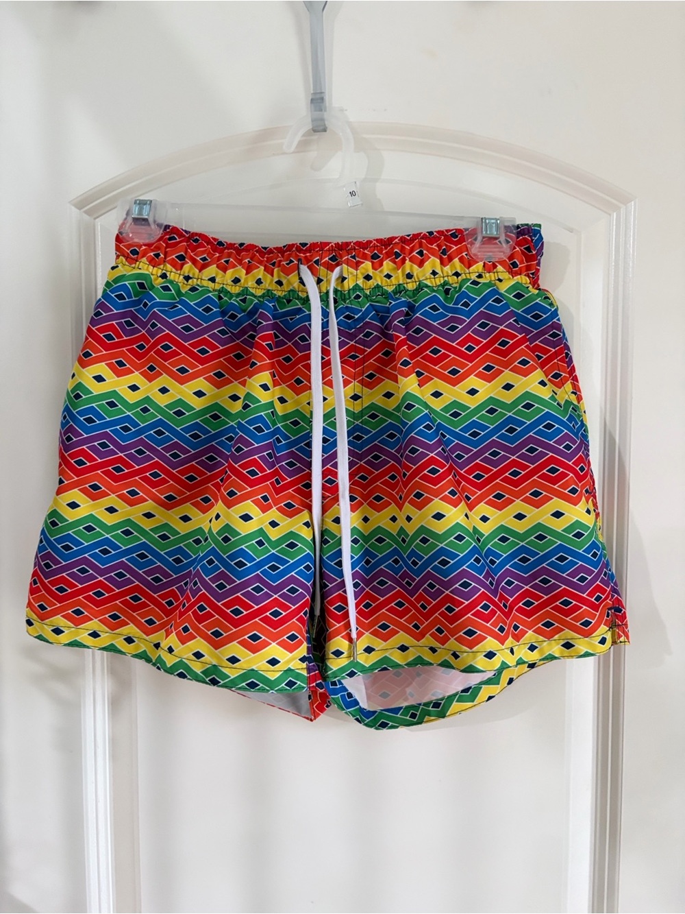 Evolve Pride Geometric Swim Shorts with Drawstring